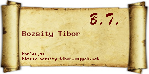 Bozsity Tibor névjegykártya